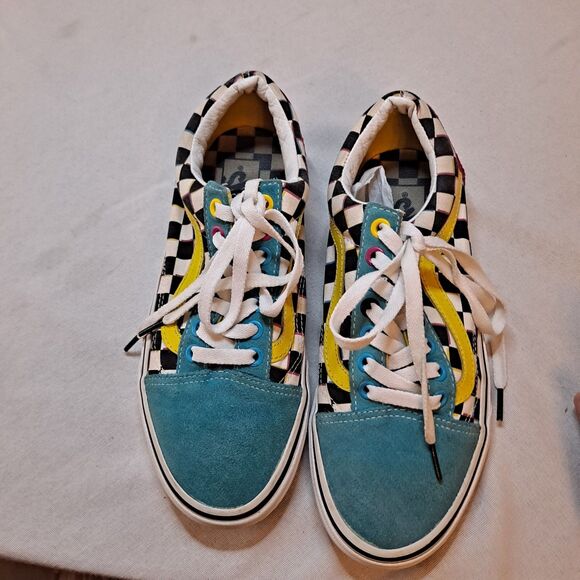 Vans Old Skool Crazy Checks Sneakers Unisex Mens 6.5 Womens 8 Suede Multicolor - Picture 7 of 9